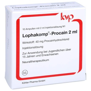 LOPHAKOMP Procain 2 ml Injektionslösung Produktbild