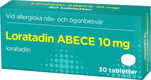 Loratadin ABECE Tablett 10 mg 30 st produkt bild