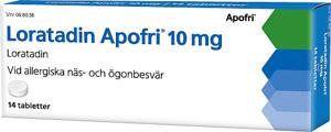 Loratadin Apofri 10 mg Loratadin, Tablett, 14 tablett(er) produkt bild