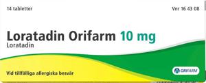 Loratadin Orifarm, tablett 10 mg, 14 st