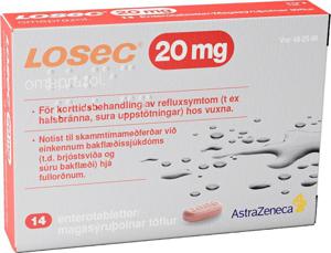 Losec enterotablett 20 mg 14 st produkt bild