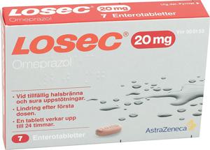 Losec enterotablett 20 mg 7 st produkt bild