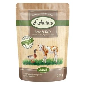 Lukullus Naturkost Adult Getreidefrei Frischebeutel 6 x 300 g Produktbild