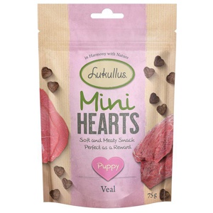Lukullus Puppy "Mini Hearts" Snacks Kalb (getreidefrei) Produktbild