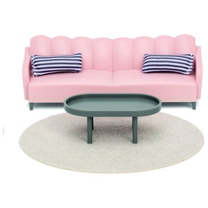 Lundby Basic Vardagsrumsset (Rosa) produkt bild