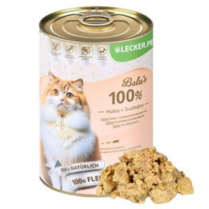 Lyra Pet Lecker.Pet Balu's 100 % Huhn und Truthahn Katzenfutter Nassfutter 4,8 kg Produktbild