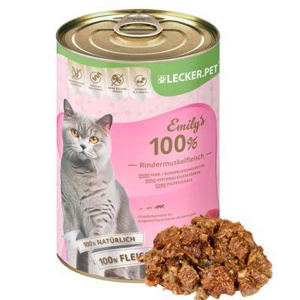 Lyra Pet Lecker.Pet Emily's 100 % Rindermuskelfleisch Katzenfutter Nassfutter 2,4 kg Produktbild