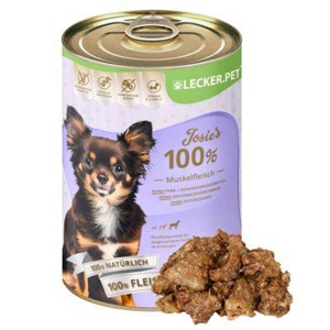 Lyra Pet Lecker.Pet Josie's 100 % Muskelfleisch Rind Hundefutter Nassfutter 6x400 g Produktbild