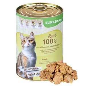 Lyra Pet Lecker.Pet Leo's 100 % Hühnermuskelfleisch Katzenfutter Nassfutter 2,4 kg Produktbild