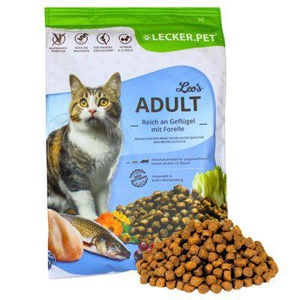Lyra Pet Lecker.Pet Leo's Adult Geflügel & Forelle Katzenfutter Trockenfutter Vollnahrung 2,5 kg Produktbild