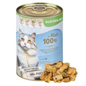 Lyra Pet Lecker.Pet Mia's 100 % Lachs Katzenfutter Nassfutter 6x400 g Produktbild