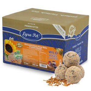 Lyra Pet Meisenknödel Protein Boost mit Mehlwürmern ohne Netz 200 Stk. à 90 g Produktbild