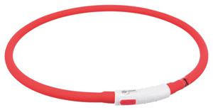 Lysande halsband Trixie Flash Silikon XS-XL Röd produkt bild