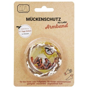 MÜCKENSCHUTZ Armband PU-Leder braun/weiß KDA Produktbild