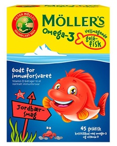Møllers Omega-3 Gelefisk Jordbærsmag produktbillede