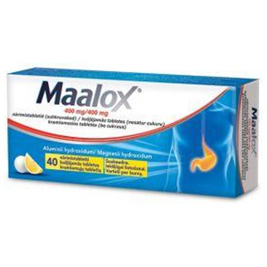 Maalox (suhkruvaba) närimistablett 400mg+400mg n40 toote pilt
