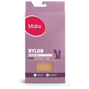Mabs Nylon Kompresjonsstrømpe Kne Sand L 1 par produktbilde