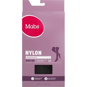 Mabs Nylon Stay Up Kompresjonsstrømpe Sort   M produktbilde