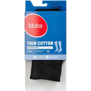 Mabs Thin Cotton Knee Sort Str. S 1 par produktbillede