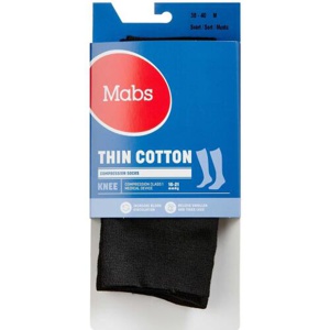 Mabs Thin Cotton Knee Sort Str. M 1 par produktbillede