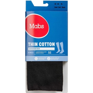 Mabs Thin Cotton Knee Sort Str. X-Large 1 par produktbillede