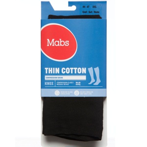 Mabs Thin Cotton Knee Sort Str. XX-Large 1 par produktbillede