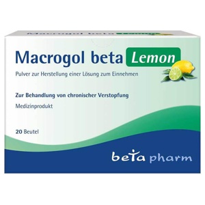 Macrogol Beta Lemon Pulver, 20 St Pulver zur Herstellung einer Lösung zum Einnehmen Produktbild