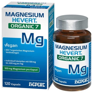 MAGNESIUM HEVERT ORGANIC 7 120 St Kapseln Produktbild
