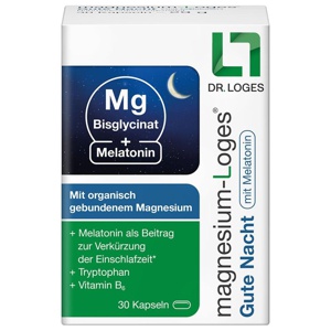 magnesium-Loges Gute Nacht mit Melatonin 30 St Kapseln Produktbild