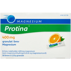 Magnesium Protina 400 mg Appelsin - 50 breve af 2,22 gram produktbillede