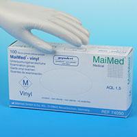 MaiMed- vinyl Untersuchungshandschuhe unsteril gepudert M 100 St Handschuhe Produktbild