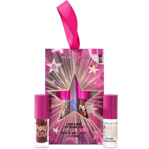 Makeup Revolution Pout Bomb Plumping Mini Lip Gloss Set 28 ml - Nude produktbillede