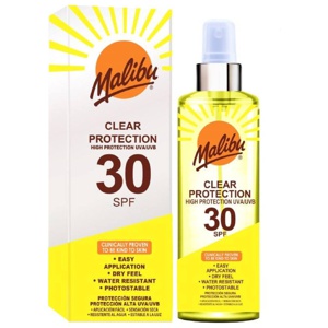 Malibu SPF 30 Clear Spray Sunscreen, High Protection, Dry Feel, Water Resistant Vi 250 ml produktbillede
