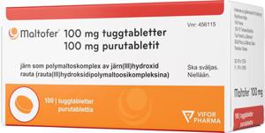 Maltofer, tuggtablett 100 mg, 10 X 10 st produkt bild