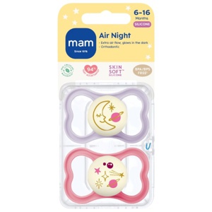 MAM Air Night Silikone Pink/Lilla 6-16 mdr. - 2 stk. produktbillede