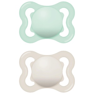MAM Air Silicone Smokk, 0-6 mnd, lysegrønn/beige, 2 stk. produktbilde