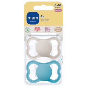 MAM Air Silikone Sut Blå/Grøn 6-16 mdr. - 2 stk. produktbillede