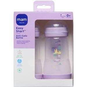 Mam Anti-Colic Sutteflaske assorterede farver 2 stk á 260 ml produktbillede