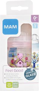 MAM Feel Good nappflaska glas 170 ml - blandade färger och mönster 1 st produkt bild