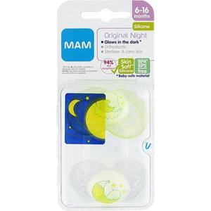 MAM Original Night 6-16 månader Självlysande nappar 2 st produkt bild