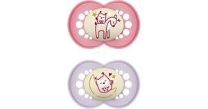 MAM Original Night 6-16m silikon PINK, 2 st produkt bild