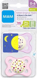 MAM Original Night Napp 2-pack - 0-6 mån Blå produkt bild