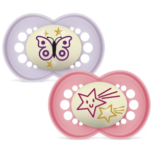 Mam Original Night silicone pink 6-16mnd 2 stk produktbilde
