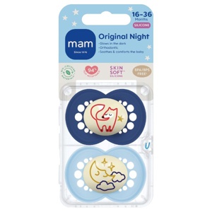 MAM Original Night Sut Blå/Hvid 16-36 mdr. - 2 stk. produktbillede