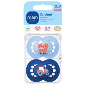 MAM Original Silikone Sut Blå/Grøn 16-36 mdr. - 2 stk. produktbillede
