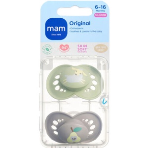 MAM Original Silikone Sut Natur/Hvid 6-16 mdr. - 2 stk. produktbillede