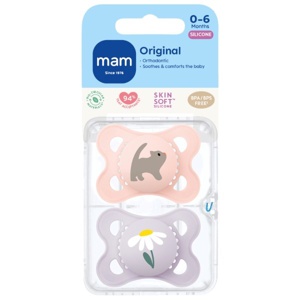 MAM Original Silk Teat Pacifier Pink 0-6mnd produktbillede