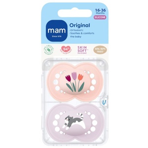 MAM Original Silikone Sut Rød/Lilla 16-36 mdr. - 2 stk. produktbillede