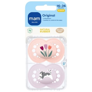 MAM Original Naturgummi Sut Pink/Lilla 16-36 mdr. - 2 stk. produktbillede