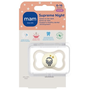 MAM Supreme Night Silikone Sut 6-16 mdr. - Hvid produktbillede